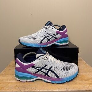 ASICS Gel Kayano 26 White Peacoat Womens